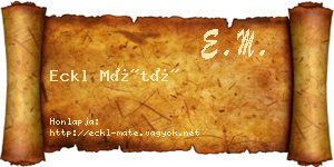 Eckl Máté névjegykártya