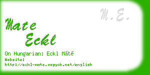 mate eckl business card